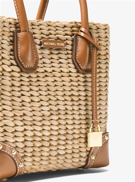 Michael Kors Malibu Woven Straw Crossbody Bag 